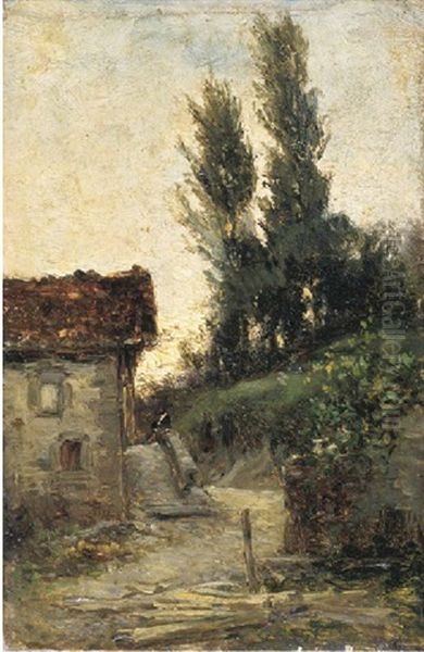 Casa En El Campo Oil Painting by Carlos de Haes