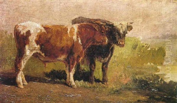 Vacas Oil Painting by Carlos de Haes