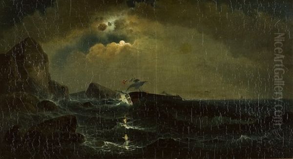 Sturm Vor Der Kuste Oil Painting by Carl (Baron von) Hafften