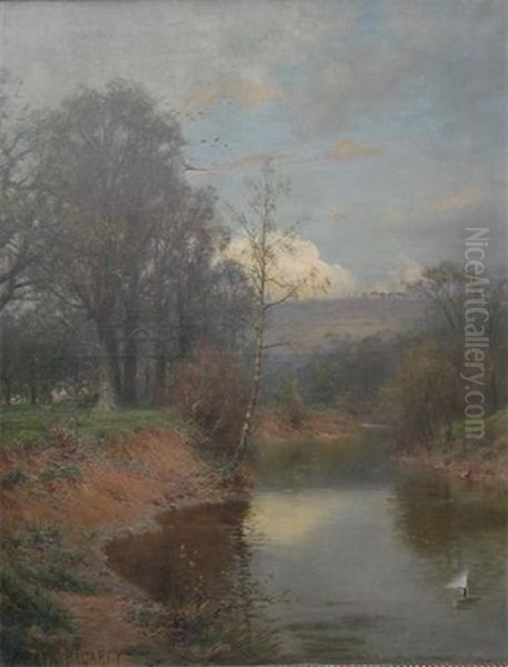 Nature's Mirror, On The Monnow Above Monmouth Oil Painting by Parker Hagarty