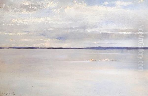 Seascape Oil Painting by August Vilhelm Nikolaus Hagborg