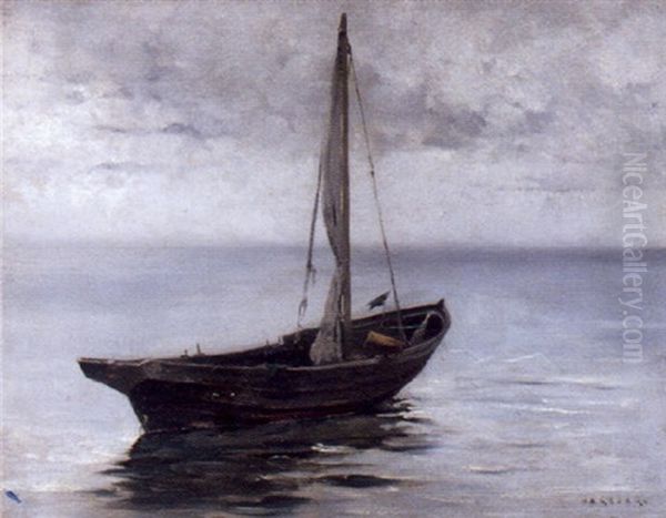 Segeleka Oil Painting by August Vilhelm Nikolaus Hagborg