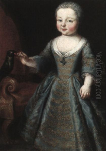 Portrait Of Princess Maria Felizitas Of Savoy, Princess Of Sardinia Oil Painting by Michael Christoph Emanuel Hagelgans