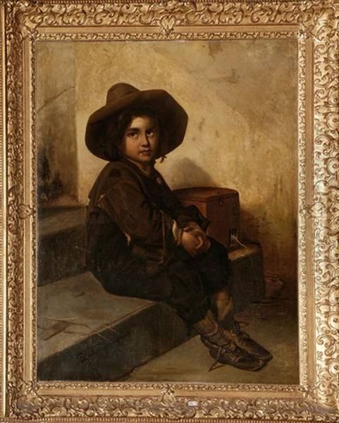 Jeune Gavroche Et Sa Cage A Souris Oil Painting by Paul Hagelstein