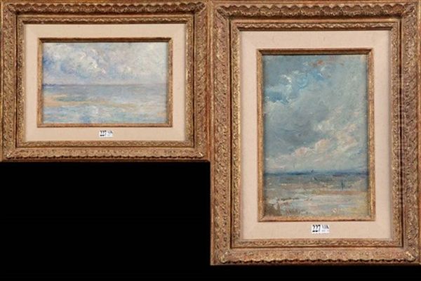 Schelde In Zeeland (2 Works) Oil Painting by Victor Charles Hageman