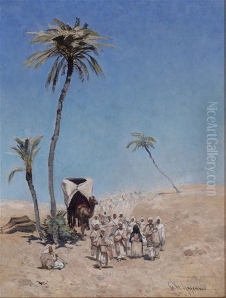 Desert March Oil Painting by Godefroy de Hagemann