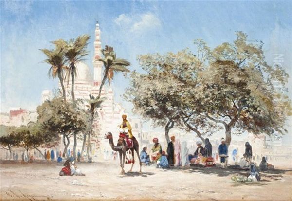 Marche Aux Environs Du Caire Oil Painting by Godefroy de Hagemann