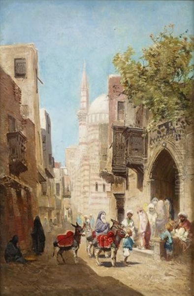 Devant La Mosquee Oil Painting by Godefroy de Hagemann