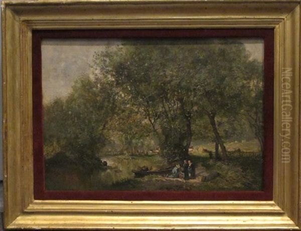 Le Partage De La Recolte Oil Painting by Godefroy de Hagemann