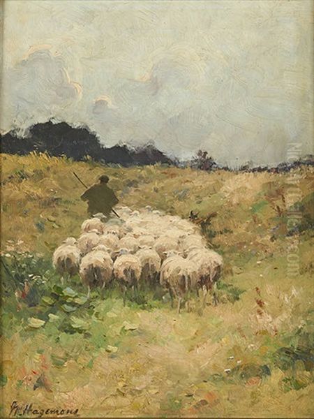 La Conduite Du Troupeau Oil Painting by Maurice Hagemans