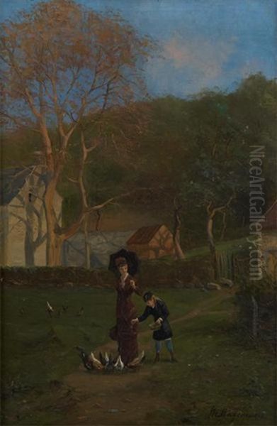 En Promenade Oil Painting by Maurice Hagemans