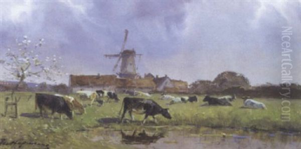 Zomerlandschap Oil Painting by Maurice Hagemans