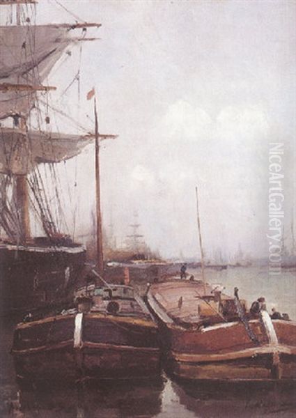 Le Port D'anvers Oil Painting by Maurice Hagemans