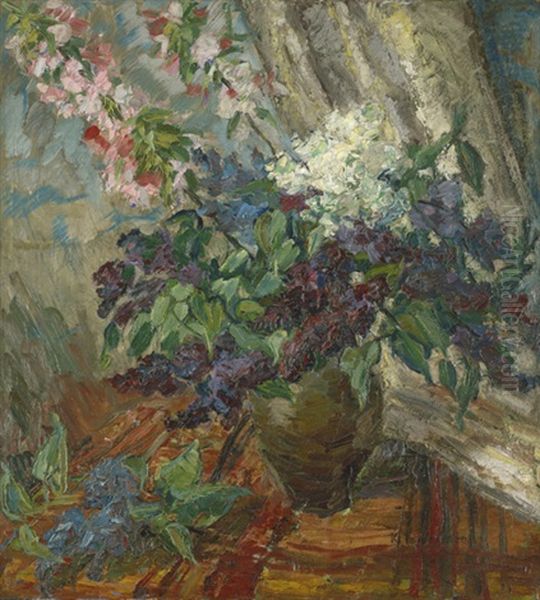 Blumenstilleben Oil Painting by Karl Hagemeister