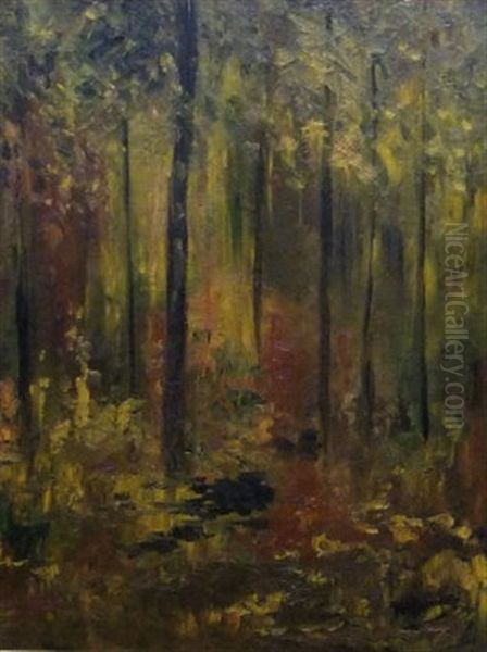 Autumn; Woodland Scene Oil Painting by Karl Hagemeister