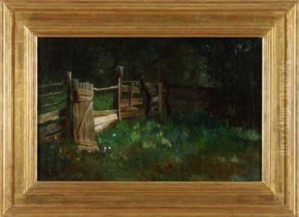 Waldlichtung Mit Zaun Oil Painting by Karl Hagemeister