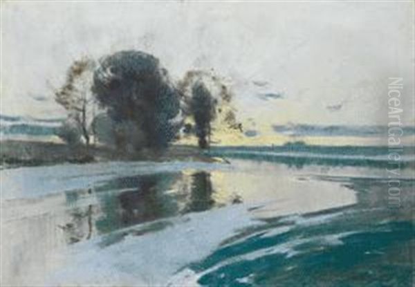 Winterliche Landschaft Oil Painting by Karl Hagemeister