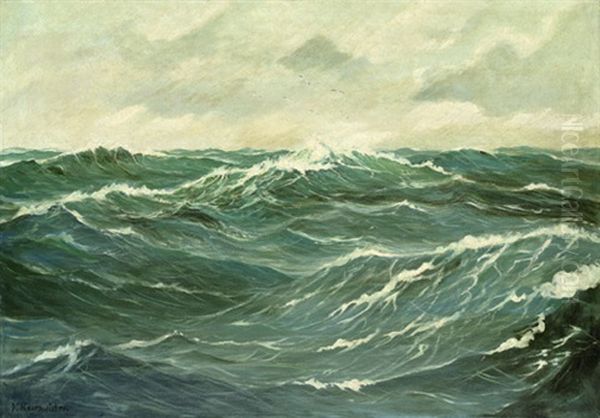 Bewegte See (meereswogen) Oil Painting by Karl Hagemeister