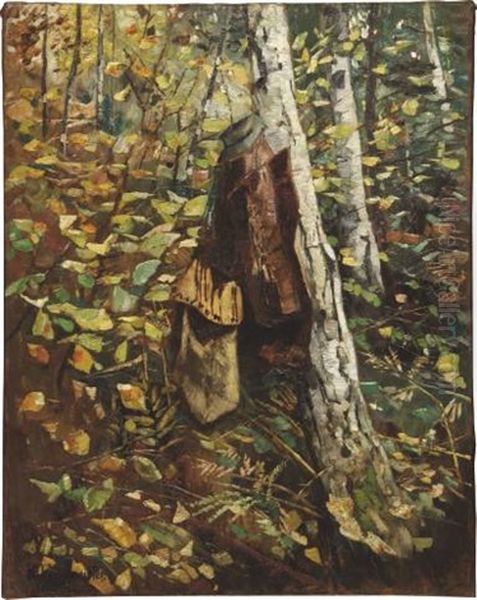 Herbstlicher Birkenwald Oil Painting by Karl Hagemeister