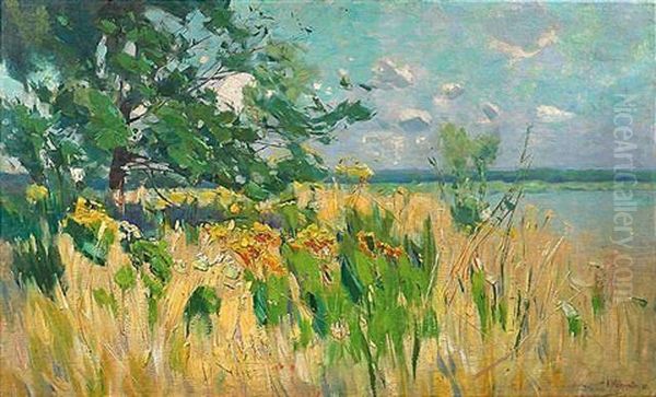 Sommerliches Seeufer Oil Painting by Karl Hagemeister