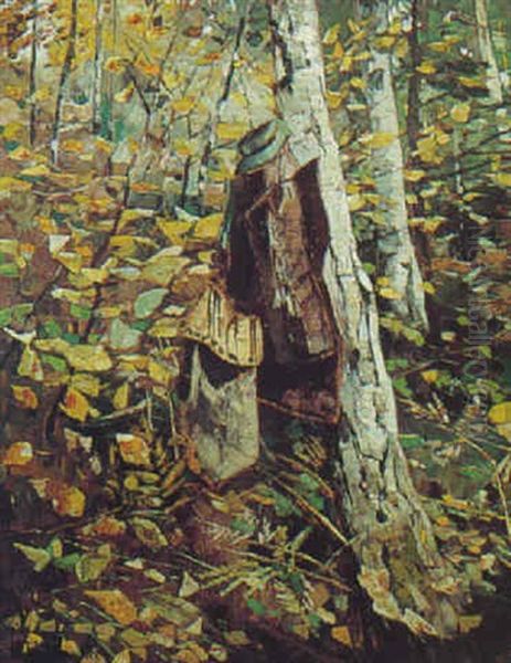 Herbstlicher Birkenwald Oil Painting by Karl Hagemeister