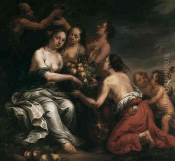 Allegorisk Framstallning Av Fruktbarheten Oil Painting by Dingeman van der Hagen