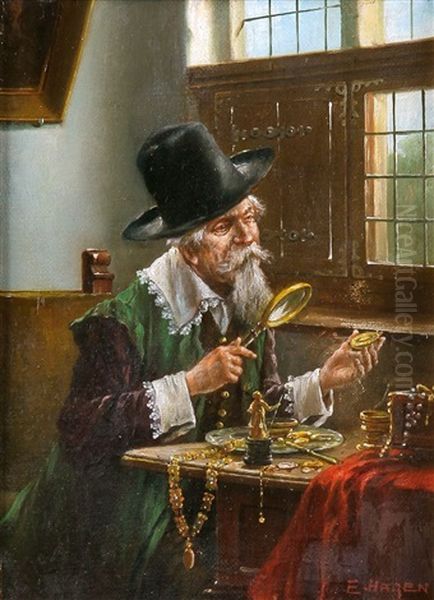 Der Schmuckexperte Oil Painting by Eduard van Hagen