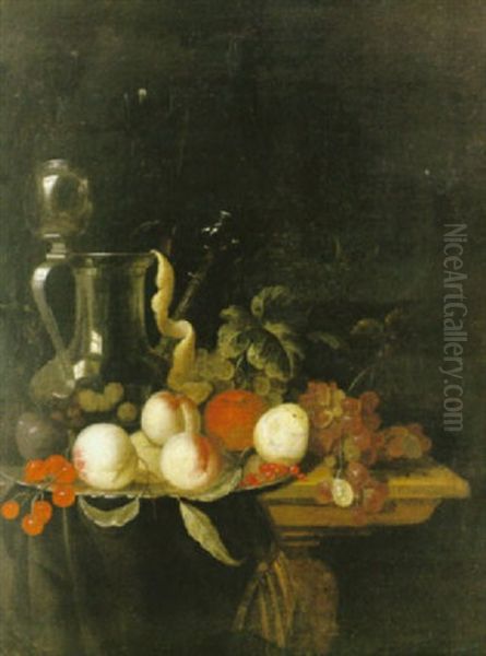 Stilleben Med Frukter Och Pipkanna Oil Painting by Jacobus van der Hagen