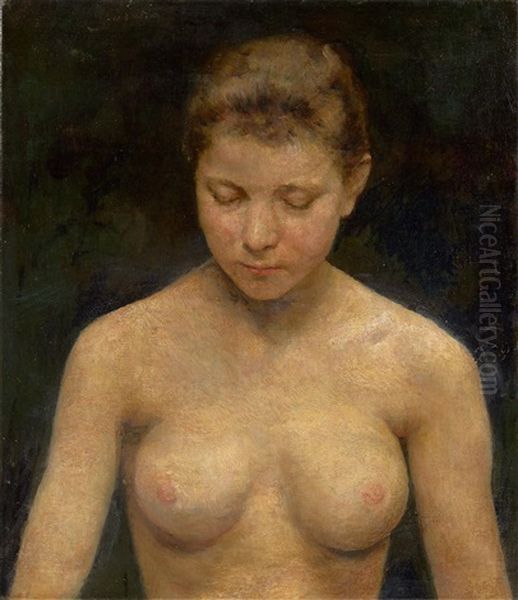 Nude Study Of A Young Woman Oil Painting by Theodor Joseph Hagen