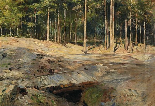 Sommerliche Waldlichtung Im Thuringischen Bei Weimar Oil Painting by Theodor Joseph Hagen