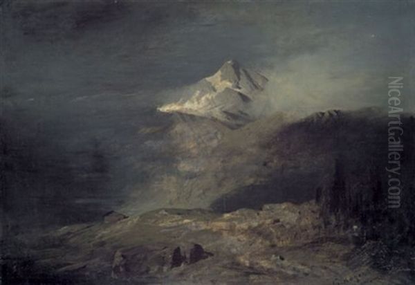 Unwetter Im Gebirge Oil Painting by Theodor Joseph Hagen