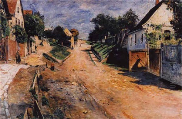 Dorfstrasse Bei Weimar Oil Painting by Theodor Joseph Hagen