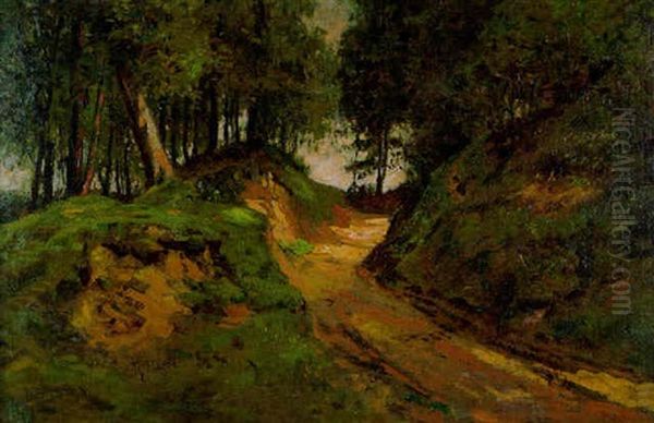 Hohlweg Im Wald Oil Painting by Theodor Joseph Hagen