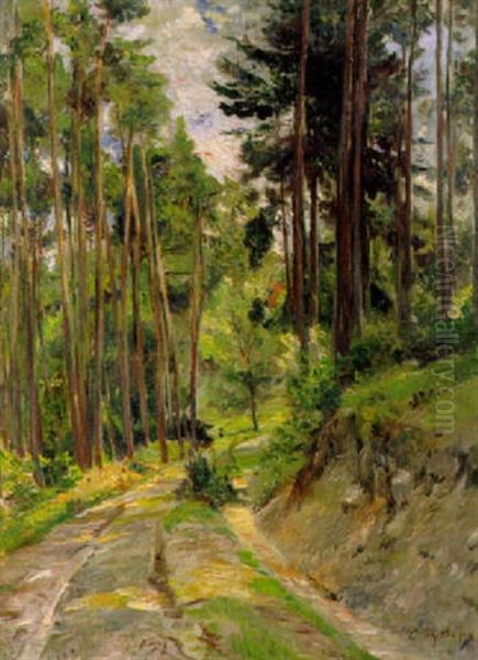 Waldweg Oil Painting by Theodor Joseph Hagen