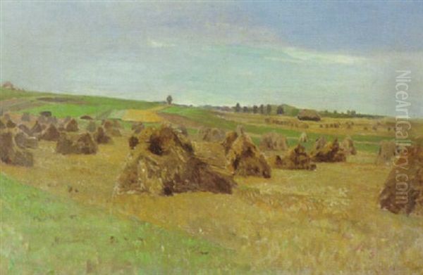 Landschaft (kornfeld) Bei Weimar Oil Painting by Theodor Joseph Hagen