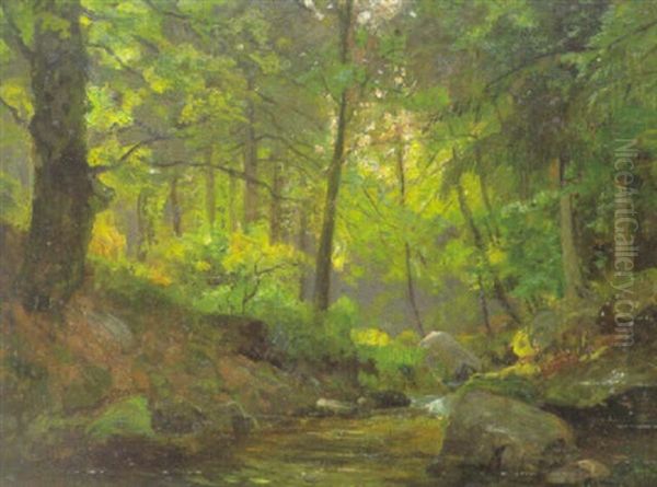 Waldbach Oil Painting by Theodor Joseph Hagen