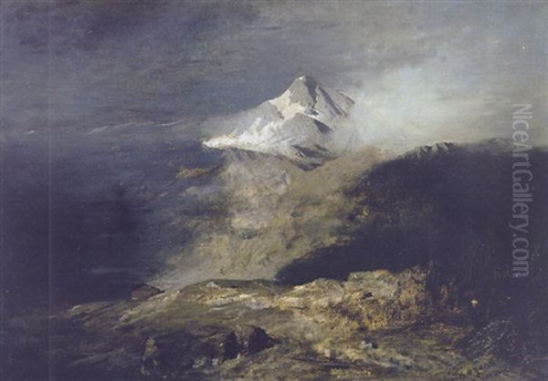 Landschaft Bei Gewitter Oil Painting by Theodor Joseph Hagen