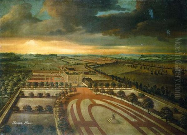 Prospect Of Hinwick House, Bedfordshire Oil Painting by Willem van der Hagen