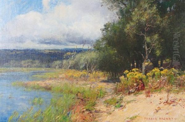 Riverside Scene Oil Painting by Parker Hagerty