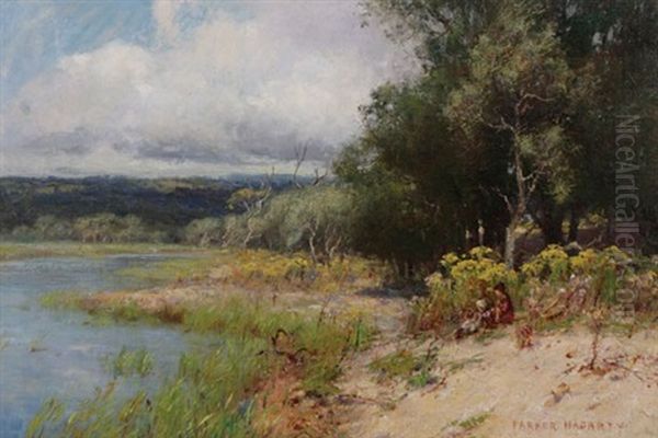 River Scene Oil Painting by Parker Hagerty