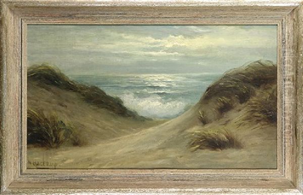 Waves Crashing At The Shore Oil Painting by Nels Hagerup