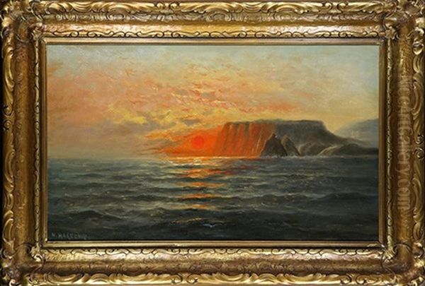 Sunset Oil Painting by Nels Hagerup