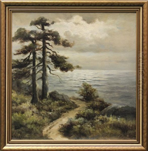 Path By The Ocean Oil Painting by Nels Hagerup