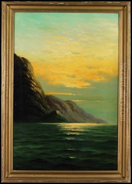 Orange Sunset Oil Painting by Nels Hagerup