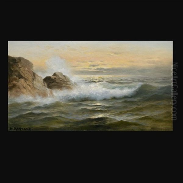 High Tide At Sunset Oil Painting by Nels Hagerup