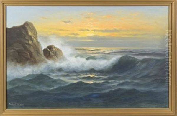 Costal View At Sunset Oil Painting by Nels Hagerup