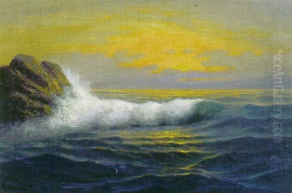 Pacific Coastline Oil Painting by Nels Hagerup