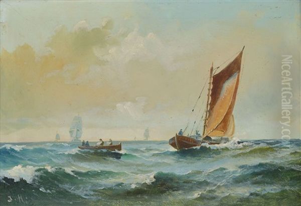 Roslagsskuta Rospigg Oil Painting by Jacob Haegg