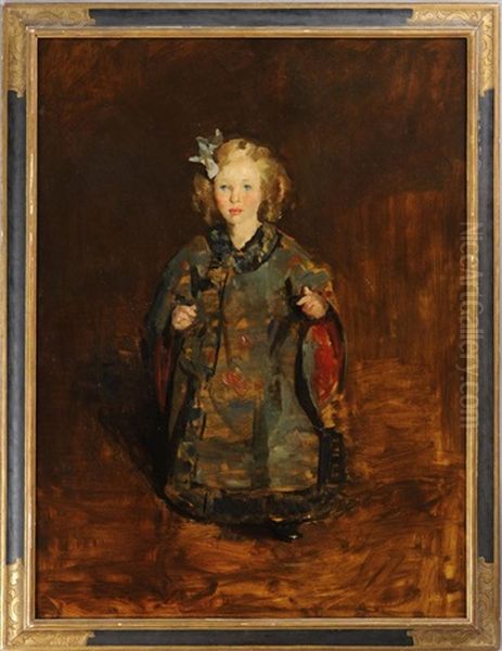 Portrait Of A Young Girl In Chinese Robe by Ben Ali Haggin