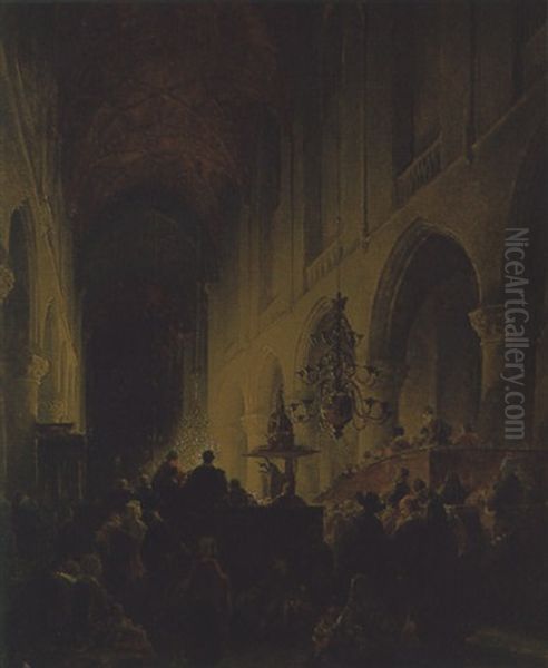 Predigt In Einer Kathedrale Oil Painting by Louis Haghe